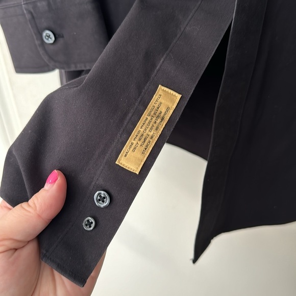 Gold Label Cotton Non-Iron Roundtree & York Black Dress Button Down Size 17/34 - Picture 5 of 6